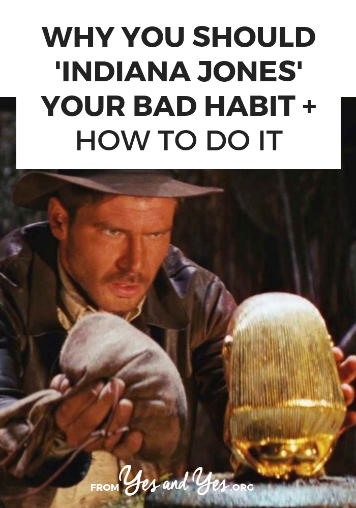 Want to break a bad habit? Replace your bad habit rather than trying to go cold turkey or be too virtuous! Tap through for ideas about less-bad habits you can use to replace your bad ones! #goalsetting #habitchange #badhabits #goodhabits