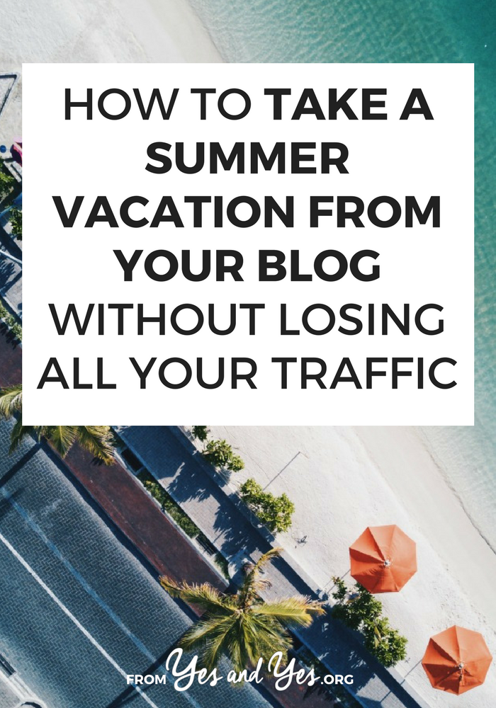 Want to take a blogging break? Put your blog on vacation? You can do it - without losing all your traffic! Read on to find out how! #bloggingtips #bloggingbreak #blogger #socialmediatips 